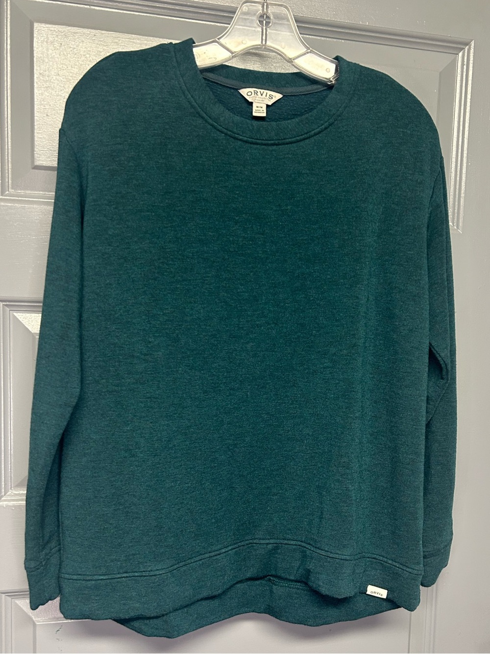 ORVIS Silky soft modal blend men’s sweatshirt. Green-blue color. Size meds